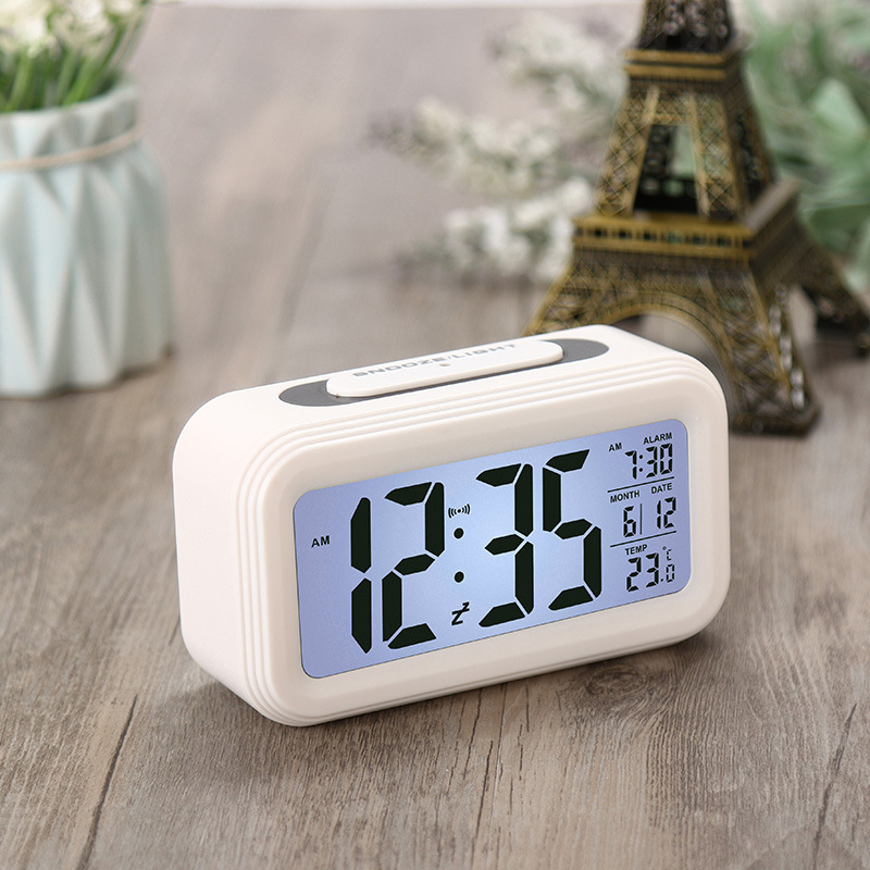 알람 시계 홈 오피스 테이블 시계에 대한 캘린더와 대형 디스플레이 스누즈 전자 키즈 시계 LED 데스크탑 디지털 시계